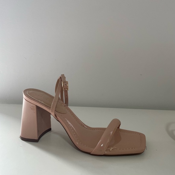 ASOS DESIGN Neva barely there heeled sandals in beige Size 10 - Picture 3 of 10
